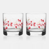 Holiday Red Berry Watercolor ウイスキーグラス (右)