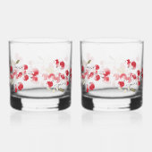Holiday Red Berry Watercolor | Christmas Drinkware ウイスキーグラス (右)