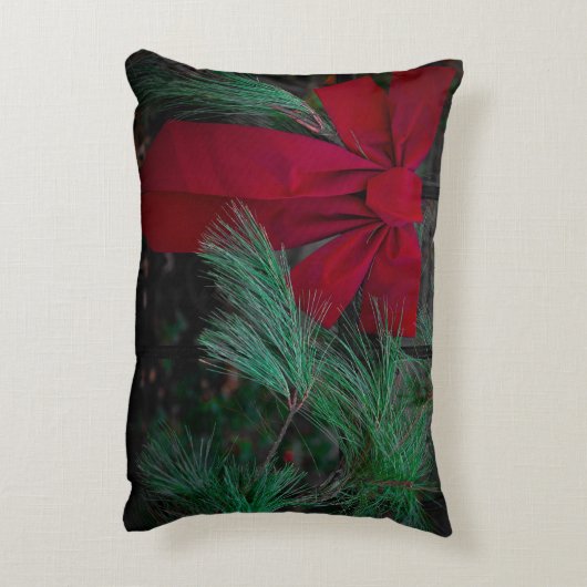 Holiday Red Bow アクセントクッション (裏面(縦))