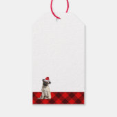 Holiday Red Buffalo Plaid Pug Dog Lover Christmas ギフトタグ (裏面)