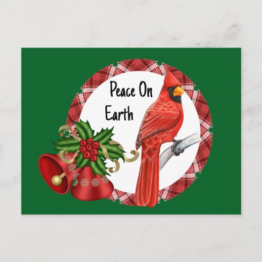 Holiday Red Cardinal Postcard ポストカード (正面)