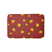 Holiday Red Gold Stripe Bells Christmas バスマット (正面)