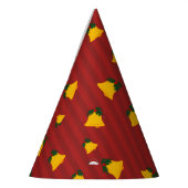 Holiday Red Gold Stripe Bells Christmas パーティーハット (左)