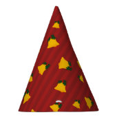 Holiday Red Gold Stripe Bells Christmas パーティーハット (右)