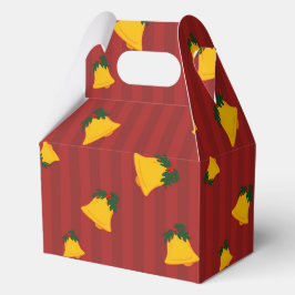 Holiday Red Gold Stripe Bells Christmas フェイバーボックス