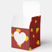 Holiday Red Gold Stripe Bells Christmas フェイバーボックス (オープン)