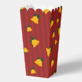 Holiday Red Gold Stripe Bells Christmas フェイバーボックス (正面)