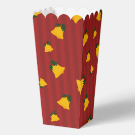 Holiday Red Gold Stripe Bells Christmas フェイバーボックス