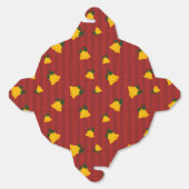 Holiday Red Gold Stripe Bells Christmas フェイバーボックス (見開き)