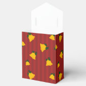 Holiday Red Gold Stripe Bells Christmas フェイバーボックス (オープン)