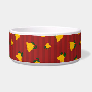 Holiday Red Gold Stripe Bells Christmas ボウル