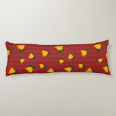 Holiday Red Gold Stripe Bells Christmas ボディピロー (裏面)