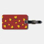 Holiday Red Gold Stripe Bells Christmas ラゲッジタグ (裏面横)