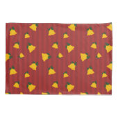 Holiday Red Gold Stripe Bells Christmas 枕カバー (裏面)