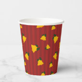Holiday Red Gold Stripe Bells Christmas 紙コップ (裏面)