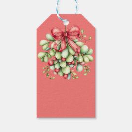 HOLIDAY RED & GREEN MISTLETOE PLANTS ギフトタグ