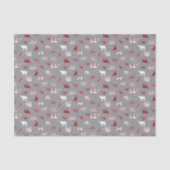 Holiday Red Patterned Longhorns Pattern 薄葉紙 (正面)