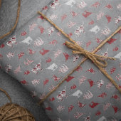Holiday Red Patterned Longhorns Pattern 薄葉紙
