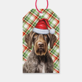 Holiday Red Plaid GWP Pointer Dog Lover Christmas ギフトタグ