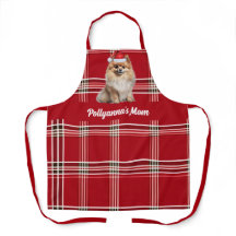 Holiday Red Plaid Pomeranian Santa Dog Christmas