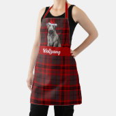 Holiday Red Plaid Wolfhound Santa Dog Christmas エプロン (インサイチュ)