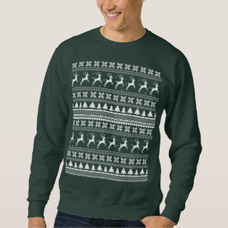  Holiday Reindeer Christmas Sweater Pattern スウェットシャツ