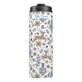 Holiday Reindeer Pattern Teachers Gift タンブラー (正面)