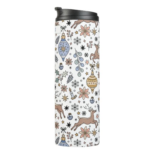 Holiday Reindeer Pattern Teachers Gift タンブラー (回転右)