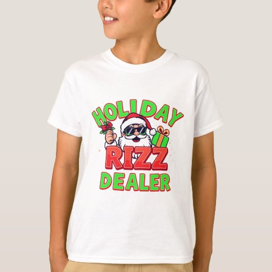 Holiday Rizz Dealer gen alpha meme Christmas Tシャツ (正面)