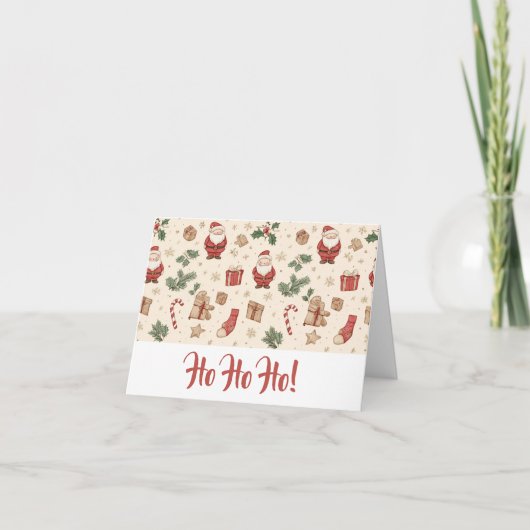 Holiday Santa Card – Folded Watercolor Design サンキューカード (正面)