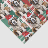 Holiday Santa Saint Bernard Dog Plaid Christmas 薄葉紙 (詳細)