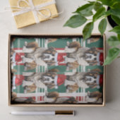 Holiday Santa Saint Bernard Dog Plaid Christmas 薄葉紙 (ギフト)