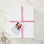 Holiday Santapaws -Paw Print in Christmas LOVE ギフトタグ<br><div class="desc">"V"と"E"の上に"L"と"赤い前足"を積み重ねて"LOVE"を綴り、"V"の上に休日のサンタハットを置く。このシンプルデザインはクリスマスの「サンタプス」グラフィックで、四足の友達への愛を示している。あなたのもしペットは犬、猫、ウサギ、カメ、ハムスターや他の特別な友達である、このデザインはクリスマスのために任意のZazzle製品をパーソナライズするために使用することができる。あなたのペットの名前、写真、ことわざを使用して、このペットの贈り物はあなただけのユニークなものにする。</div>