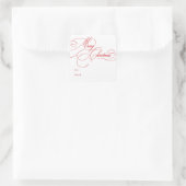 Holiday Script Merry Christmas Sticker Labels スクエアシール (バッグ)