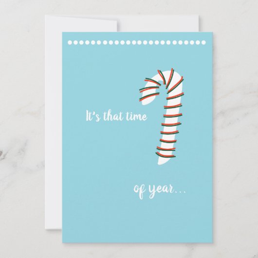 Holiday Season Artistic Candy Cane 招待状 (正面)