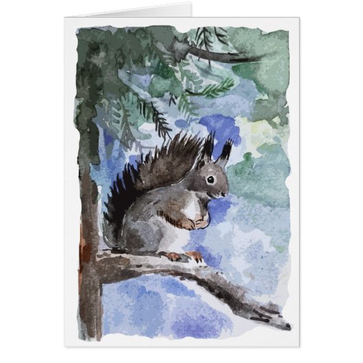 Holiday season squirrel card (正面)