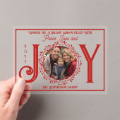 Holiday Season WIshing You Peace Love and Joy アクリル招待状 (インサイチュ (ポータブル))