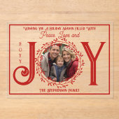 Holiday Season WIshing You Peace Love and Joy アクリル招待状 (正面)