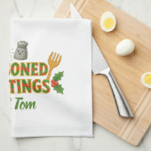 Holiday Seasoned Greetings キッチンタオル (四つ折り)