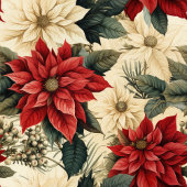 Holiday Shower Curtain Classic Christmas Flowers シャワーカーテン