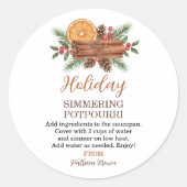 Holiday Simmering Potpourri Personalized ラウンドシール (正面)