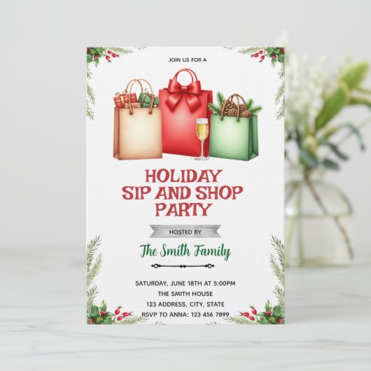 Holiday Sip and Shop Invitation 招待状 (スタンド正面)