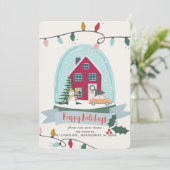 Holiday Snow Globeの写真を移動するお知らせ シーズンカード (スタンド正面)