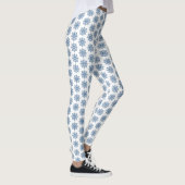 Holiday Snowflake Plaid Pattern Blue Leggings レギンス (右)