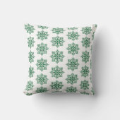 Holiday Snowflake Plaid Pattern Green クッション (正面)
