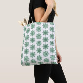 Holiday Snowflake Plaid Pattern Green トートバッグ (クローズアップ)