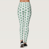 Holiday Snowflake Plaid Pattern Green Leggings レギンス (裏面)