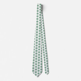 Holiday Snowflake Plaid Pattern Green Neck Tie ネクタイ