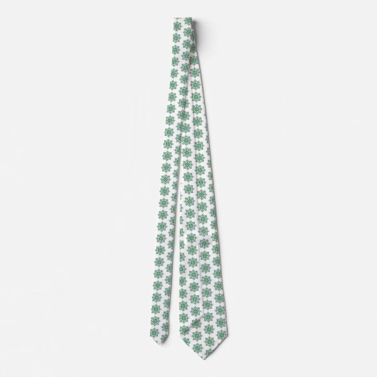 Holiday Snowflake Plaid Pattern Green Neck Tie ネクタイ (裏面)
