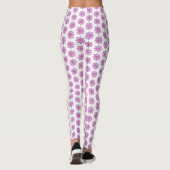 Holiday Snowflake Plaid Pattern Pink Leggings レギンス (裏面)